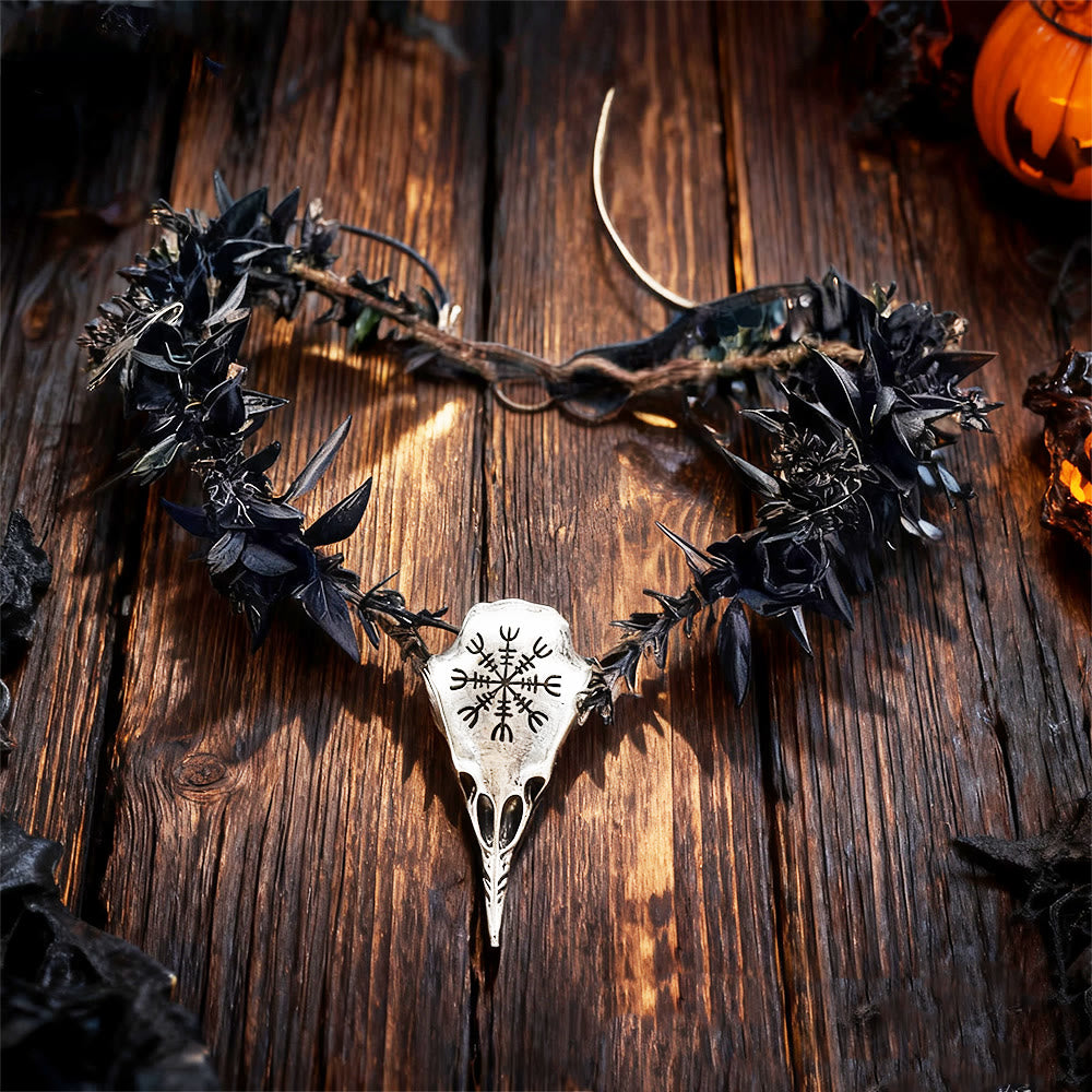 FREE Today: Goddess of Death Hela - Norsemythology Gothic Raven Skull Black Elf Flower Headband Crown - image 5