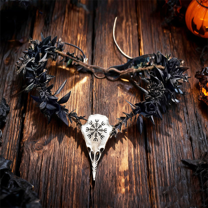 FREE Today: Goddess of Death Hela - Norsemythology Gothic Raven Skull Black Elf Flower Headband Crown - image 5