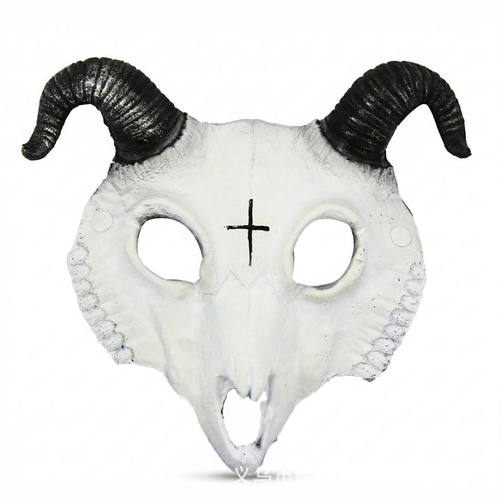 FREE Today: Gothic Goat Skull Head Mask for Cosplay Halloween Decor Prop - White - image 10
