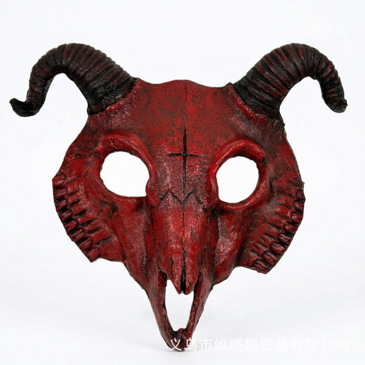 FREE Today: Gothic Goat Skull Head Mask for Cosplay Halloween Decor Prop - Red - image 9
