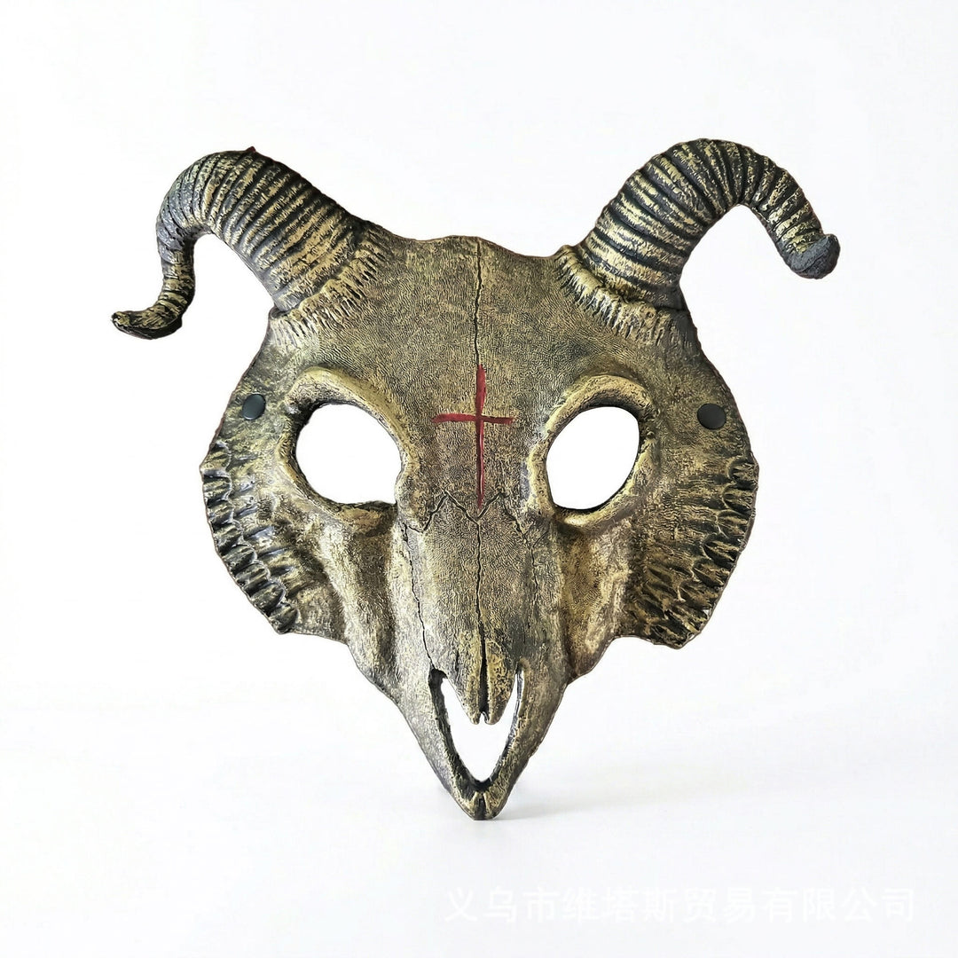 FREE Today: Gothic Goat Skull Head Mask for Cosplay Halloween Decor Prop - Golden Color - image 13