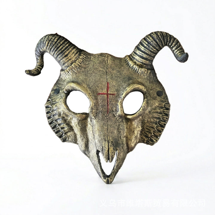FREE Today: Gothic Goat Skull Head Mask for Cosplay Halloween Decor Prop - Golden Color - image 13