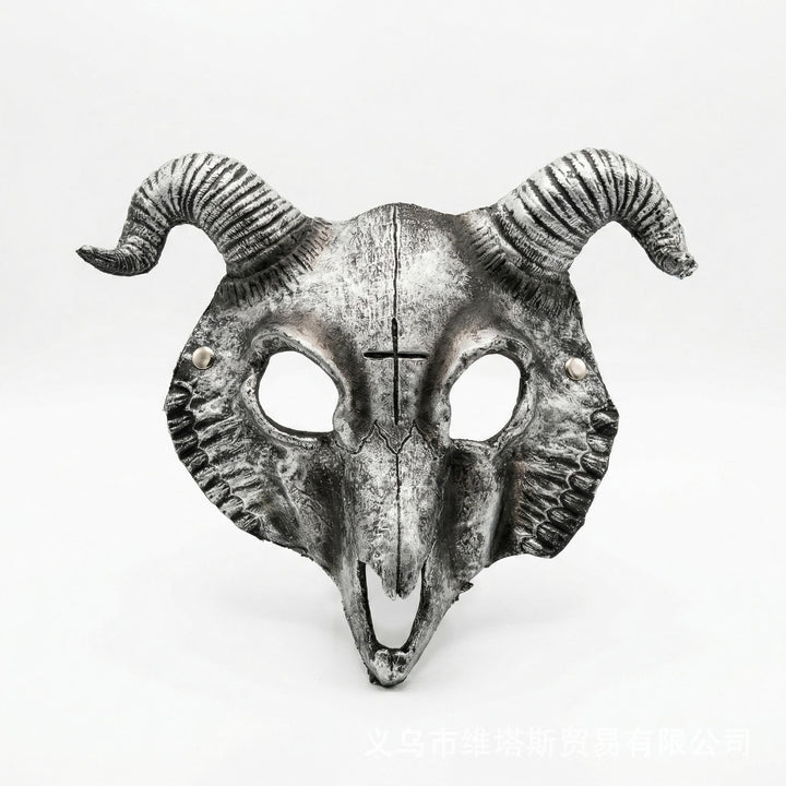 FREE Today: Gothic Goat Skull Head Mask for Cosplay Halloween Decor Prop - Silver Color - image 12