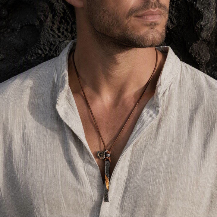 FREE Today: Flowing Fire Gold Inlay Prophet's Amulet Necklace - image 1