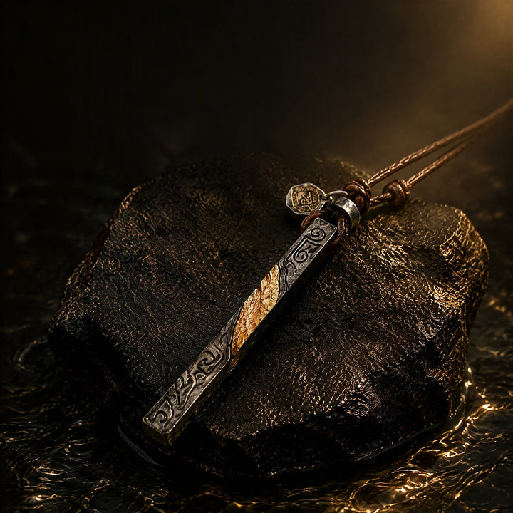 FREE Today: Flowing Fire Gold Inlay Prophet's Amulet Necklace - Flowing Fire - image 0