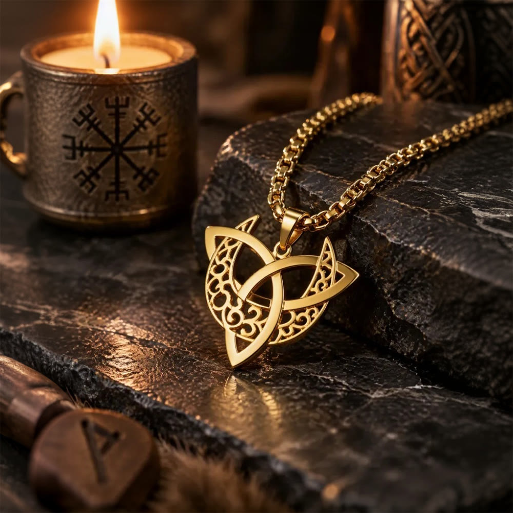 FREE Today: Viking Moon Goddess Golden Plated Pendant Necklace - Golden - image 0