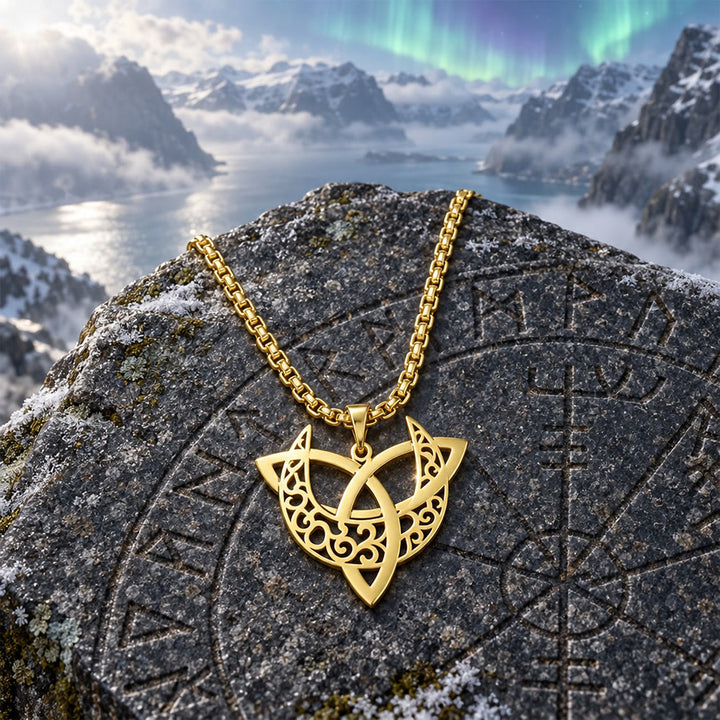 FREE Today: Viking Moon Goddess Golden Plated Pendant Necklace - image 2