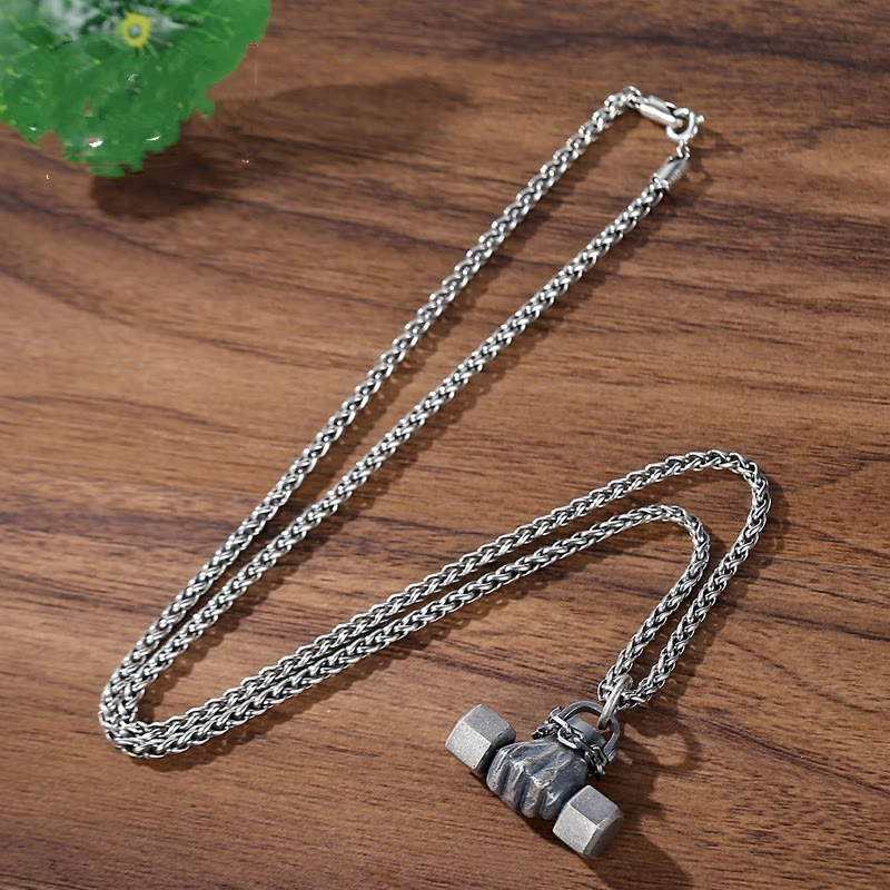 FREE Today: Vintage Gothic Dumbbell Pendant Designed Necklace Gym Fitness Weightlifting Jewelry - image 5