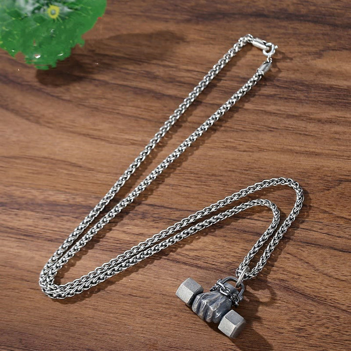 FREE Today: Vintage Gothic Dumbbell Pendant Designed Necklace Gym Fitness Weightlifting Jewelry - image 5