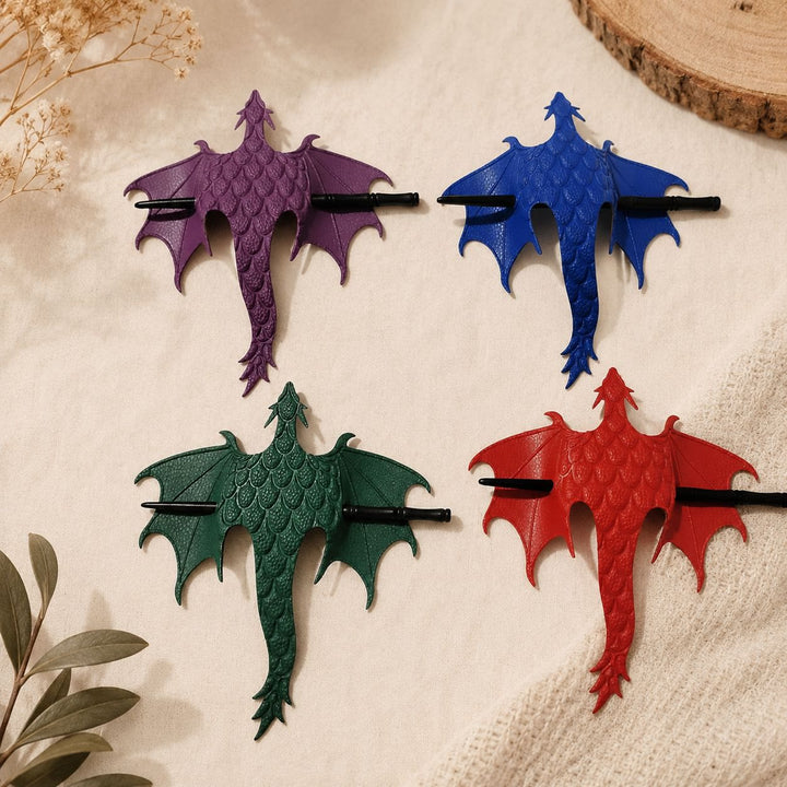 FREE Today: Handmade Tooled Leather Dragon Hair Slide with Wood Stick Viking Thrones Accessory - image 7