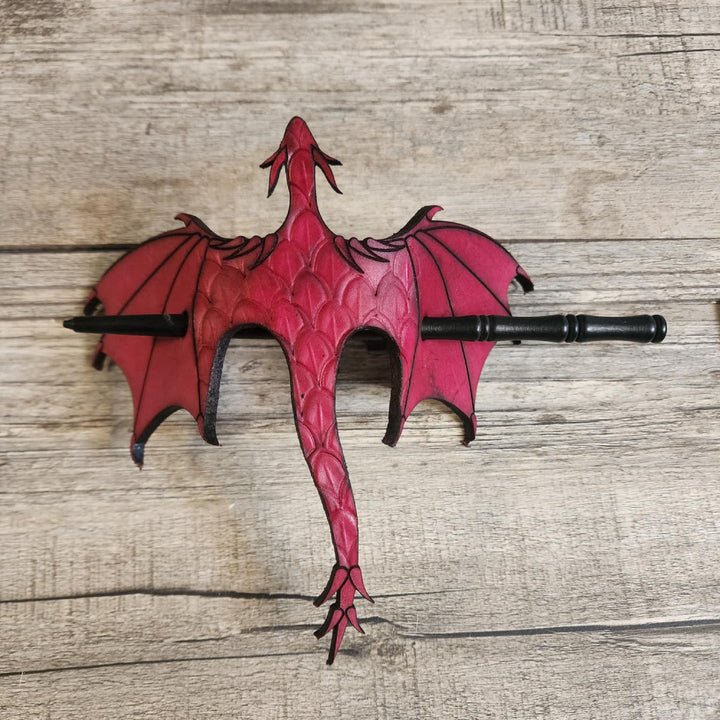 FREE Today: Handmade Tooled Leather Dragon Hair Slide with Wood Stick Viking Thrones Accessory - image 11