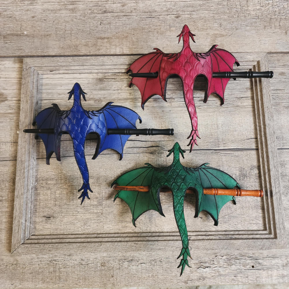 FREE Today: Handmade Tooled Leather Dragon Hair Slide with Wood Stick Viking Thrones Accessory - image 13