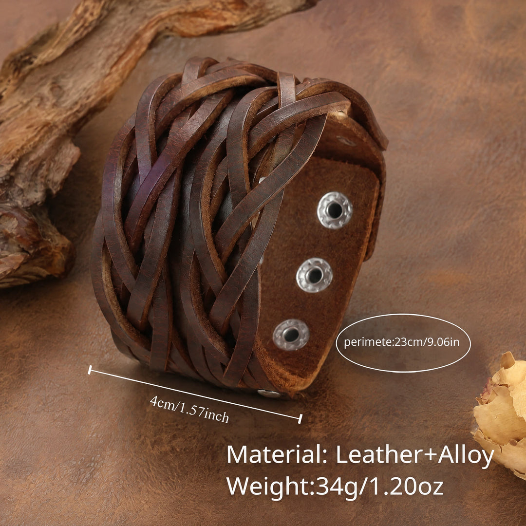 FREE Today: Viking Compass Norse Dragon Medieval Embossed Eco Leather Bracelet Arm Bracers - Braided Rope Cuff - image 16