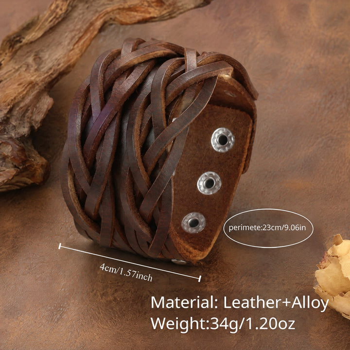 FREE Today: Viking Compass Norse Dragon Medieval Embossed Eco Leather Bracelet Arm Bracers - Braided Rope Cuff - image 16