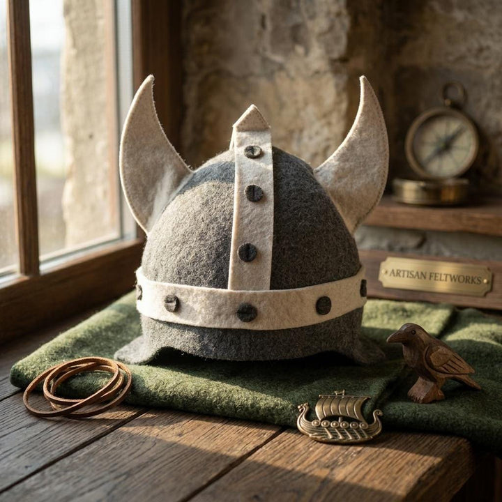 FREE Today: Viking Nordic Sauna Hat Wool Felt Sauna Cap with Horns - image 7