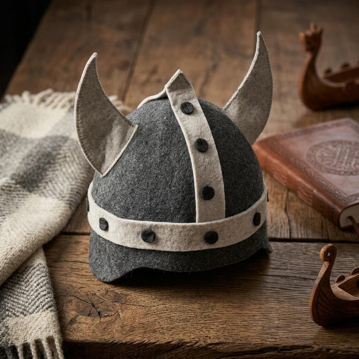 FREE Today: Viking Nordic Sauna Hat Wool Felt Sauna Cap with Horns - image 6