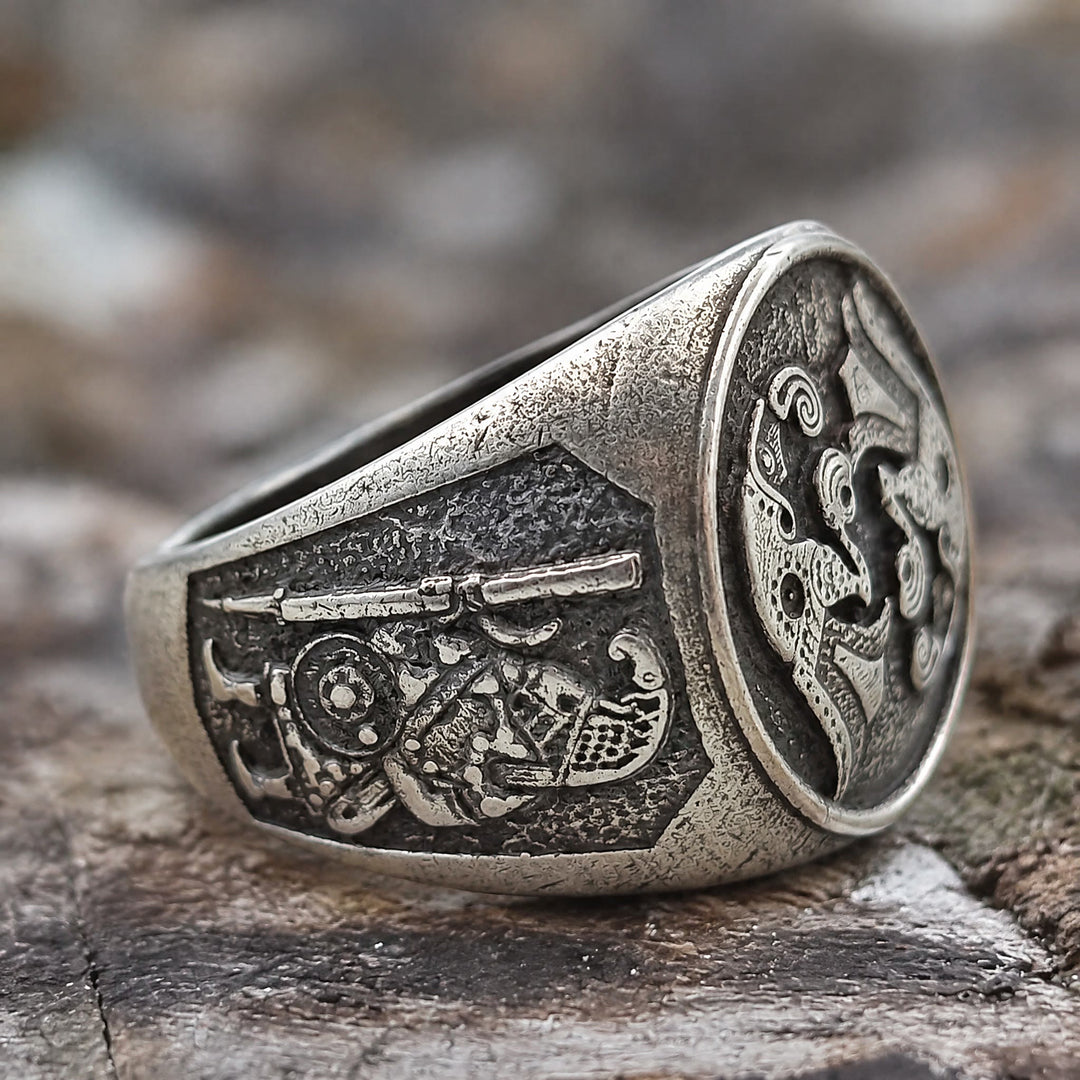FREE Today: Raven Ring Viking Jewelry Signet for Men Norse Mythology Ancient - image 5