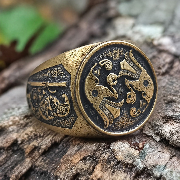 FREE Today: Raven Ring Viking Jewelry Signet for Men Norse Mythology Ancient - image 1