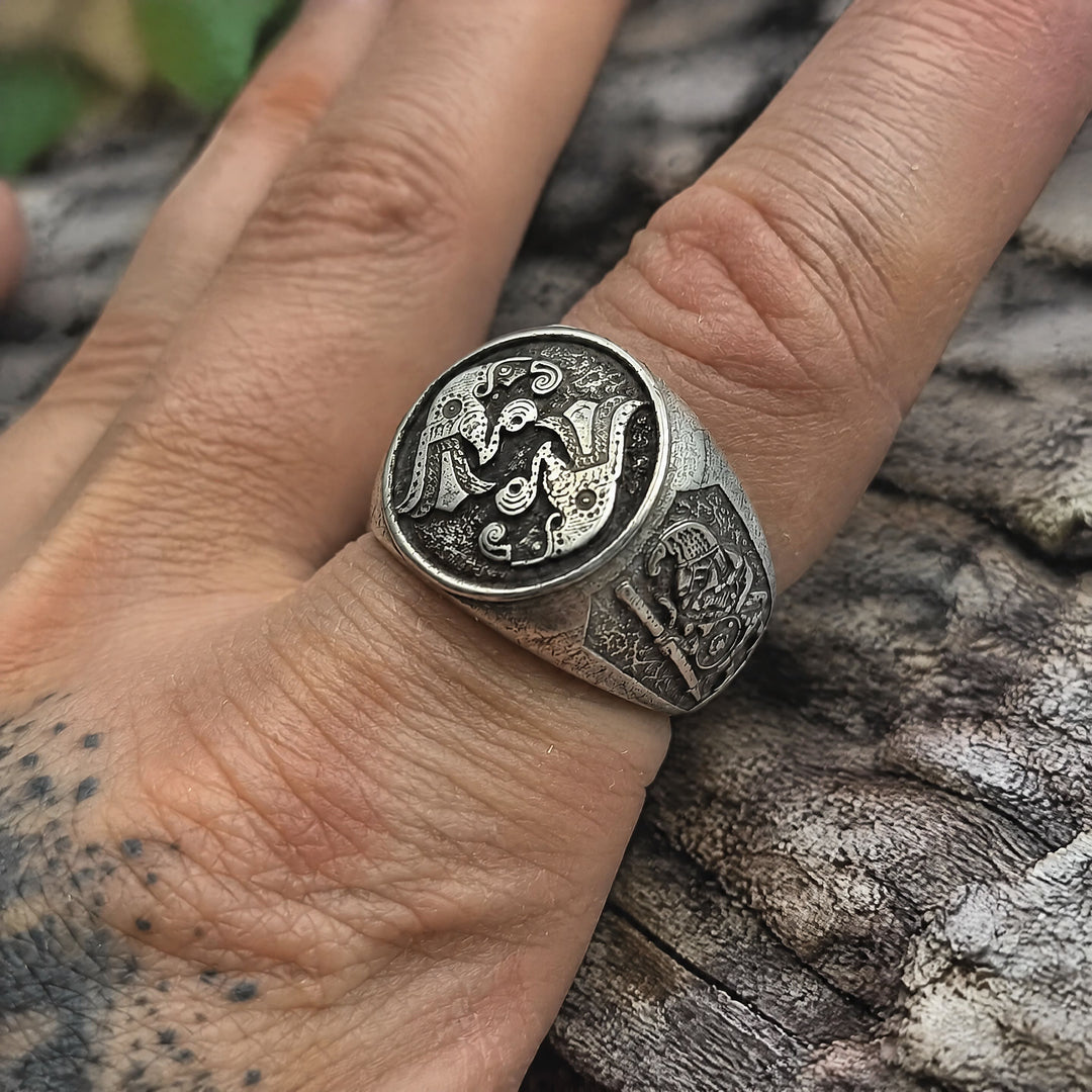 FREE Today: Raven Ring Viking Jewelry Signet for Men Norse Mythology Ancient - image 3