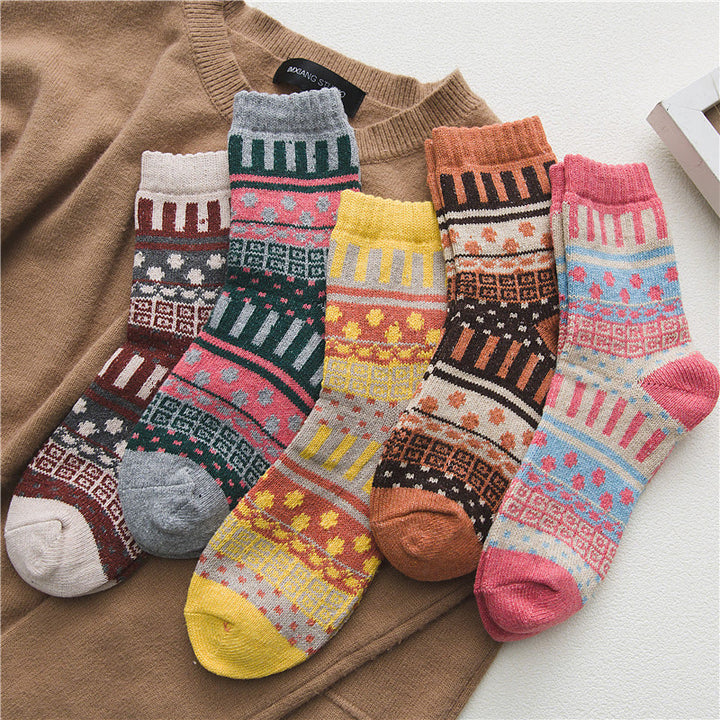 FREE Today: 5 Pairs Socks for Women Winter Thick Warm Wool Socks Cozy Crew Christmas Gift - Mixed Color 2 - 5 Pairs - image 11