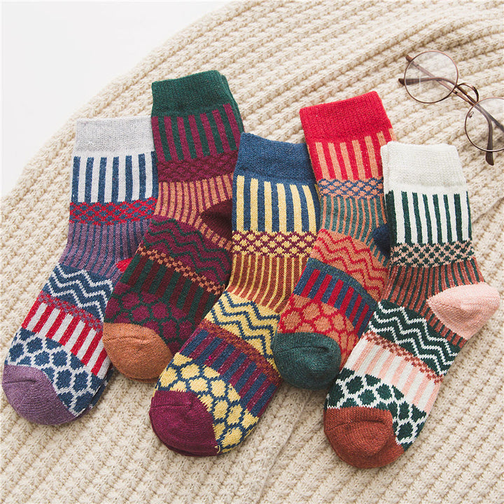 FREE Today: 5 Pairs Socks for Women Winter Thick Warm Wool Socks Cozy Crew Christmas Gift - Mixed Color 3 - 5 Pairs - image 12