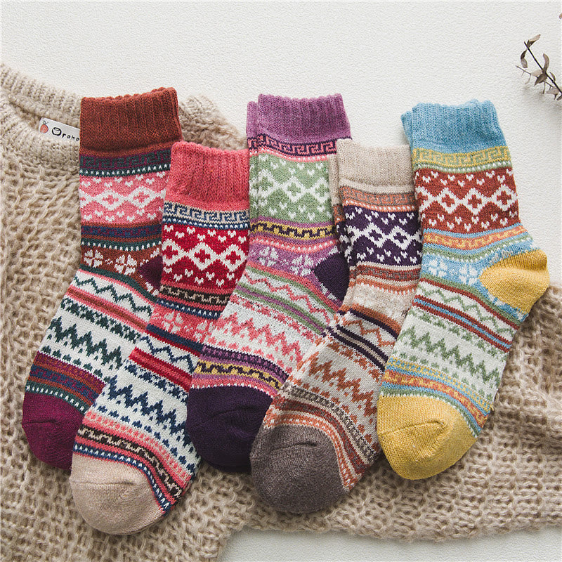 FREE Today: 5 Pairs Socks for Women Winter Thick Warm Wool Socks Cozy Crew Christmas Gift - Mixed Color 1 - 5 Pairs - image 10