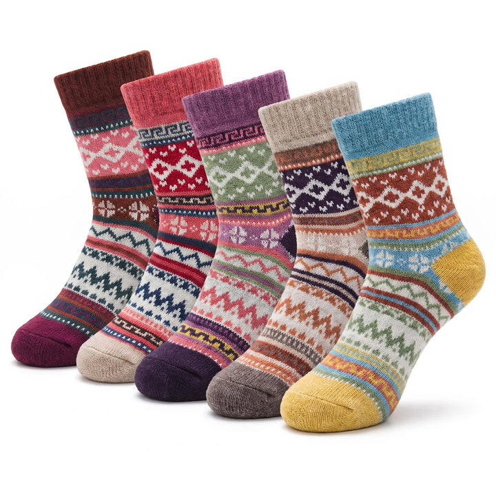 FREE Today: 5 Pairs Socks for Women Winter Thick Warm Wool Socks Cozy Crew Christmas Gift - image 16