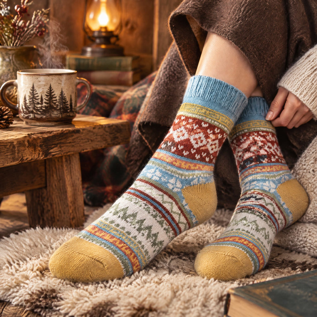 FREE Today: 5 Pairs Socks for Women Winter Thick Warm Wool Socks Cozy Crew Christmas Gift - image 2