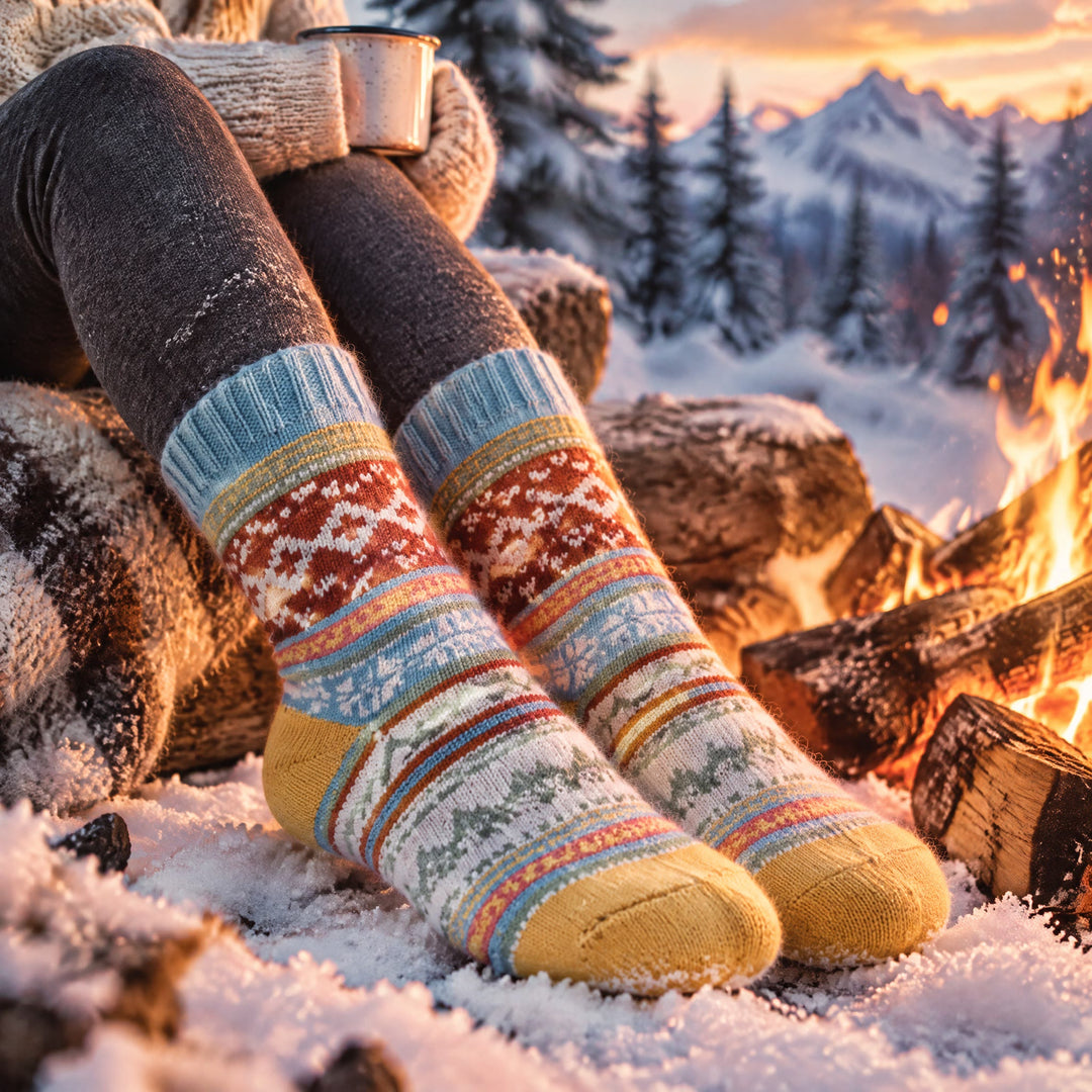 FREE Today: 5 Pairs Socks for Women Winter Thick Warm Wool Socks Cozy Crew Christmas Gift - image 4