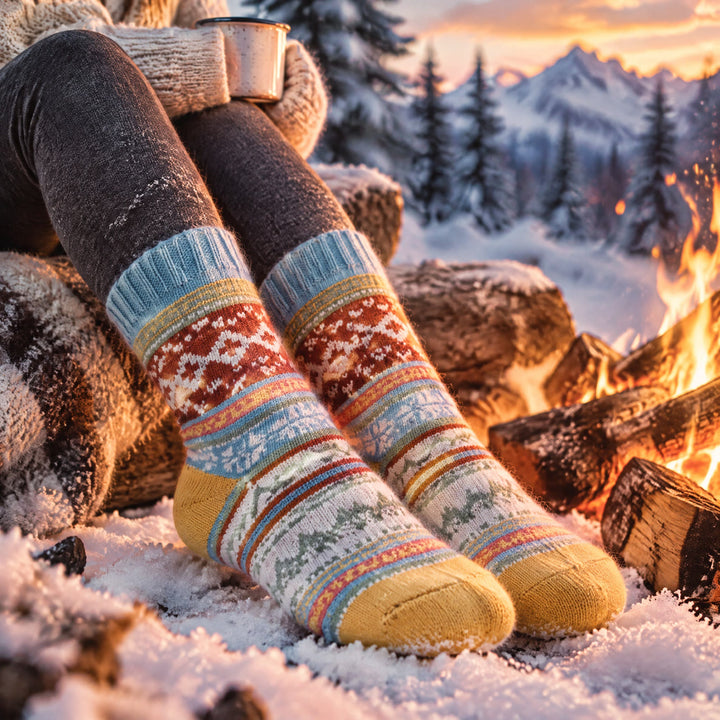FREE Today: 5 Pairs Socks for Women Winter Thick Warm Wool Socks Cozy Crew Christmas Gift - image 4