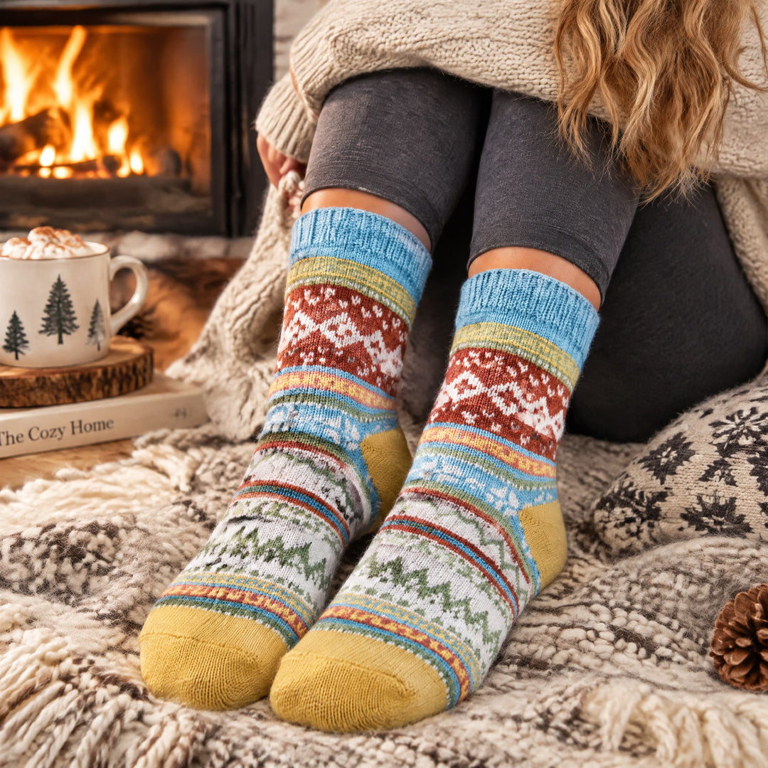 FREE Today: 5 Pairs Socks for Women Winter Thick Warm Wool Socks Cozy Crew Christmas Gift - image 3