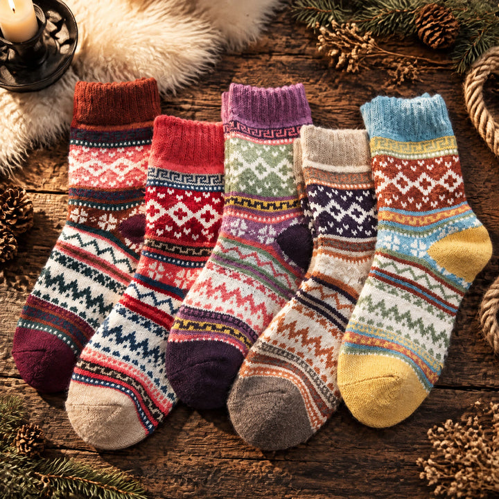 FREE Today: 5 Pairs Socks for Women Winter Thick Warm Wool Socks Cozy Crew Christmas Gift - image 0