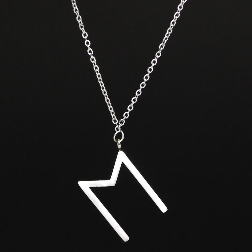 FREE Today: Viking Runes Letters Pendant Charm Personalized Necklace Norse Mythology Viking Gift - ᛖ - E - Silver - image 18