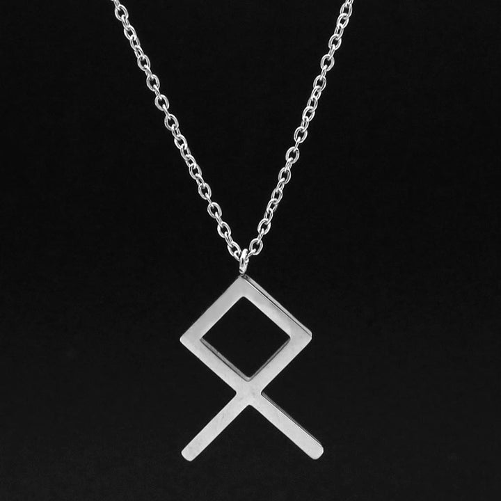 FREE Today: Viking Runes Letters Pendant Charm Personalized Necklace Norse Mythology Viking Gift - ᛟ - U - Silver - image 38
