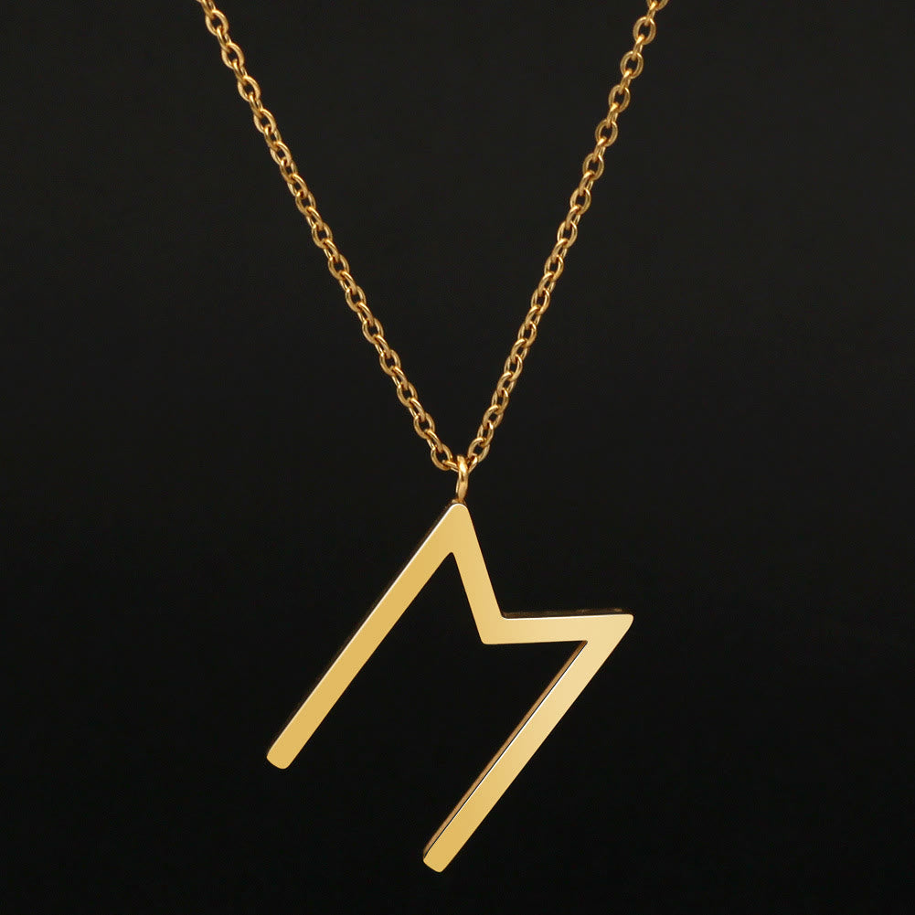 FREE Today: Viking Runes Letters Pendant Charm Personalized Necklace Norse Mythology Viking Gift - ᛖ - E - Golden - image 19