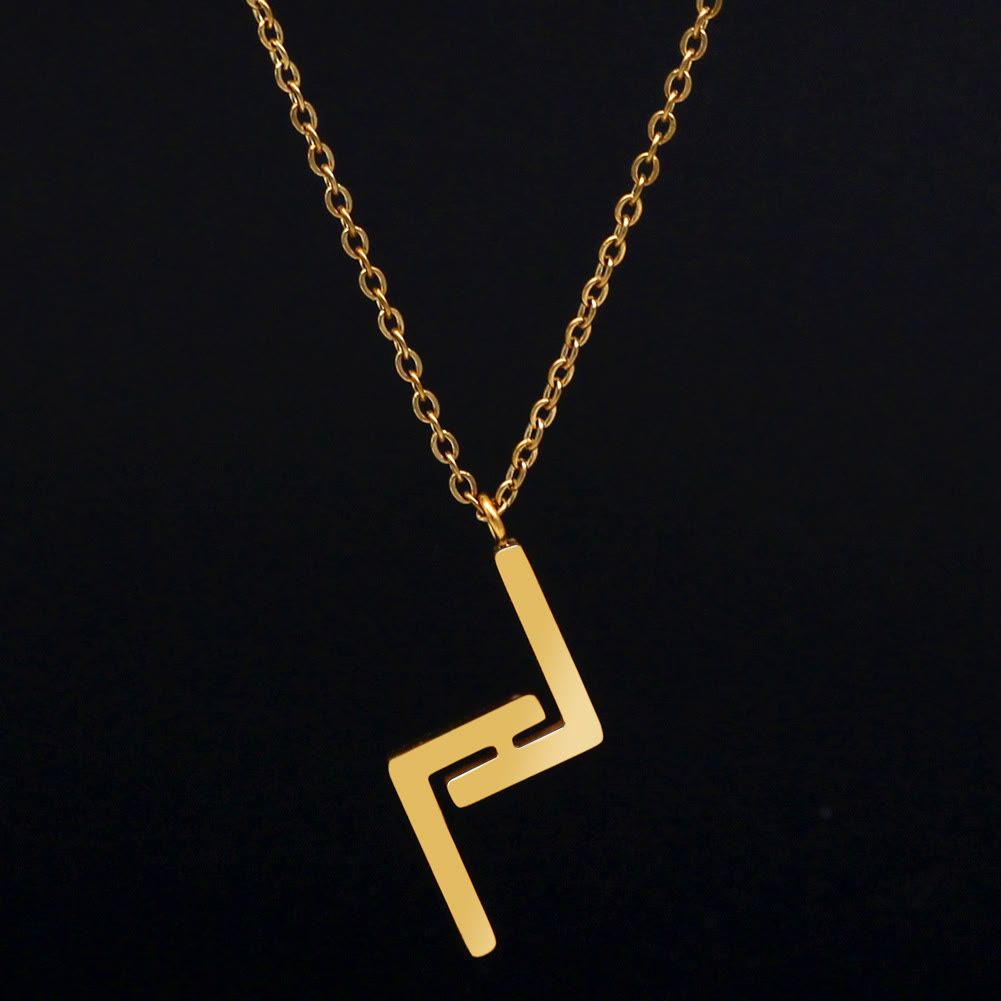FREE Today: Viking Runes Letters Pendant Charm Personalized Necklace Norse Mythology Viking Gift - ᛇ - EI - Golden - image 30