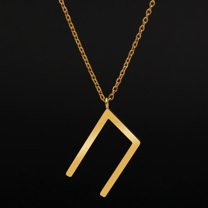 FREE Today: Viking Runes Letters Pendant Charm Personalized Necklace Norse Mythology Viking Gift - ᚢ - U - Golden - image 51