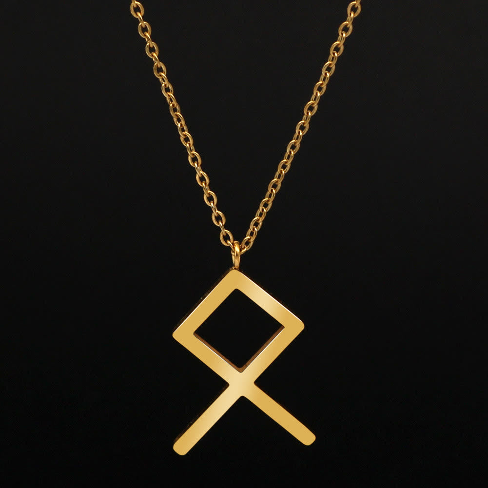 FREE Today: Viking Runes Letters Pendant Charm Personalized Necklace Norse Mythology Viking Gift - ᛟ - U - Golden - image 39