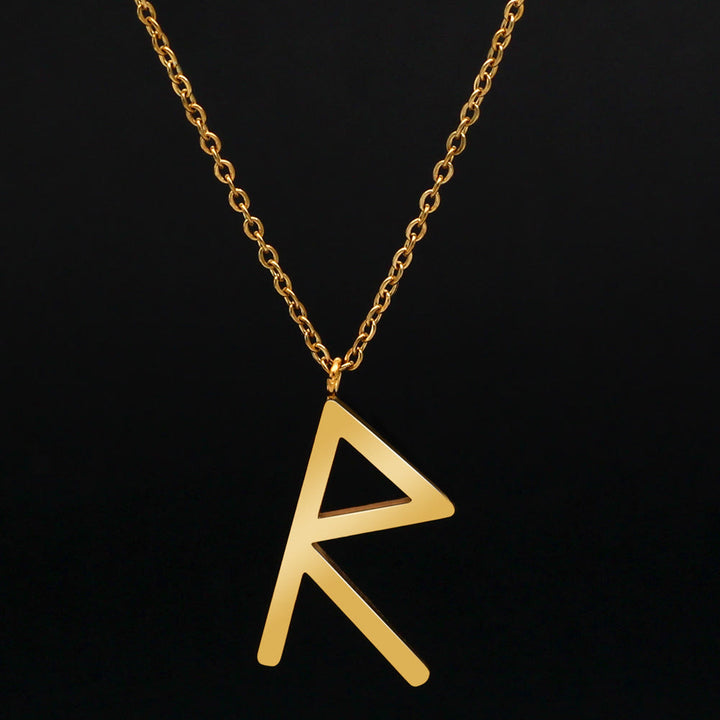 FREE Today: Viking Runes Letters Pendant Charm Personalized Necklace Norse Mythology Viking Gift - ᚱ - R - Golden - image 43