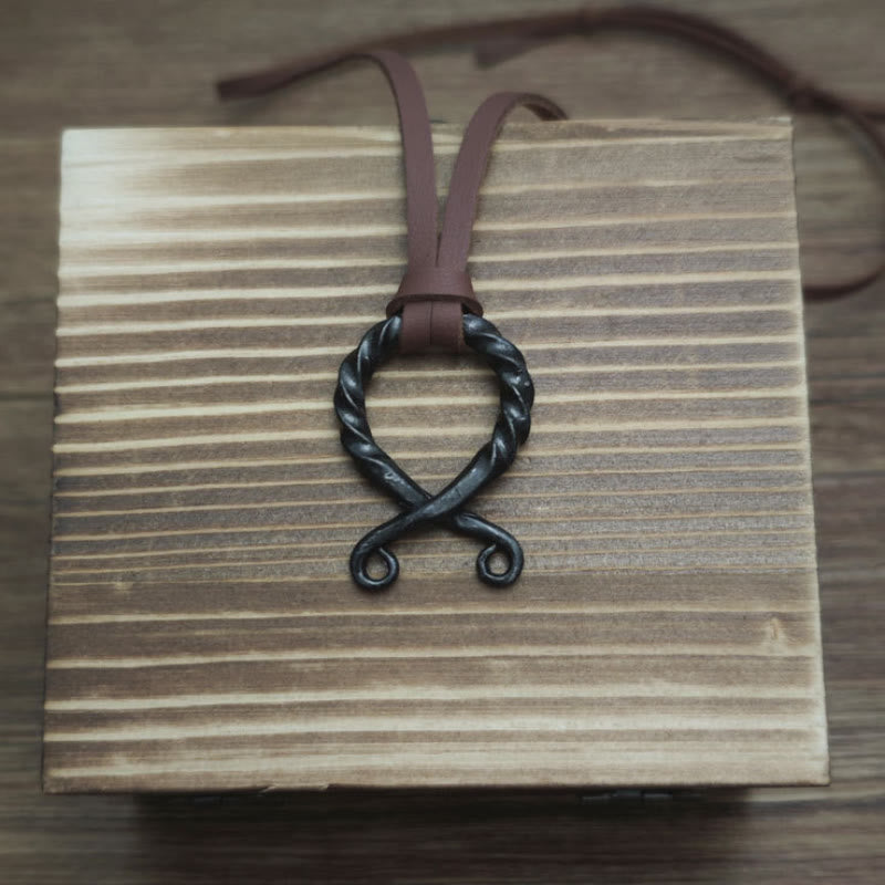 FREE Today: Norse Odal Othala Rune Pendant Twisted Iron Necklace Leather Cord Jewelry Gift - image 9