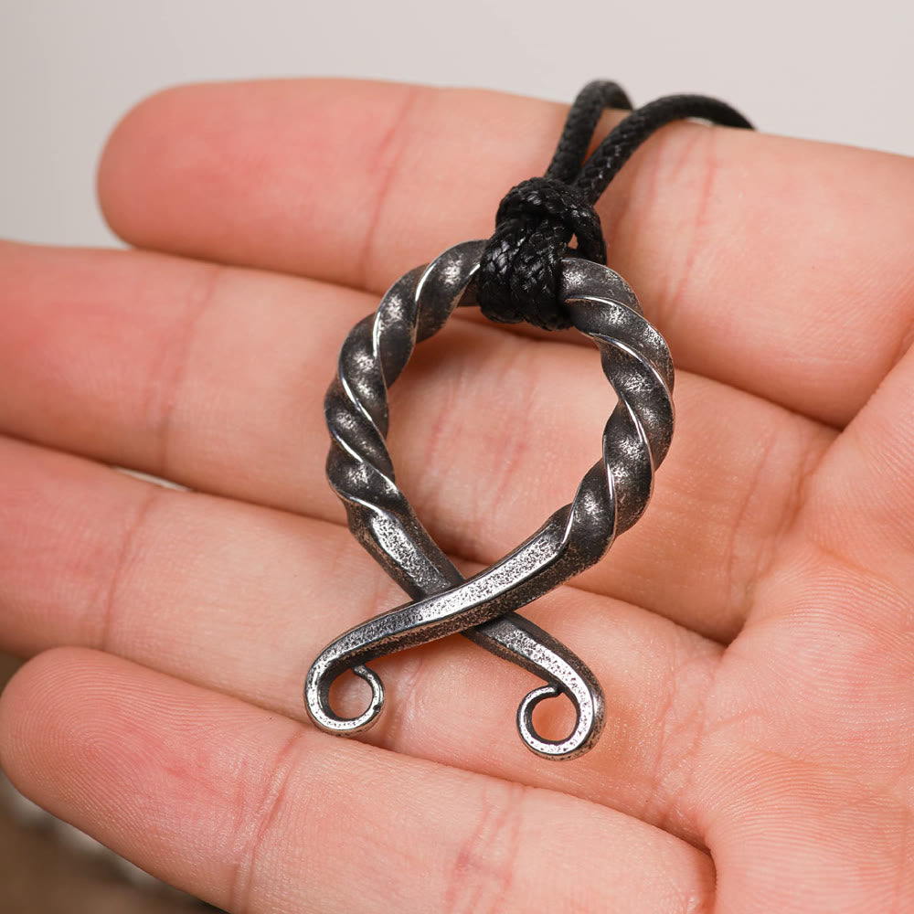 FREE Today: Norse Odal Othala Rune Pendant Twisted Iron Necklace Leather Cord Jewelry Gift - image 3