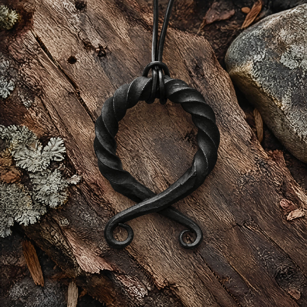 FREE Today: Norse Odal Othala Rune Pendant Twisted Iron Necklace Leather Cord Jewelry Gift - Othalha Rune - image 0