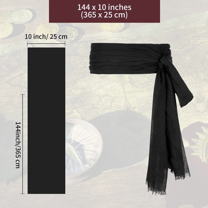 FREE Today: Pirate Bandana Belt for Women Men - Halloween Renaissance Costume Accessories Pirate Head Scarf Sash for Cosplay Party - image 10