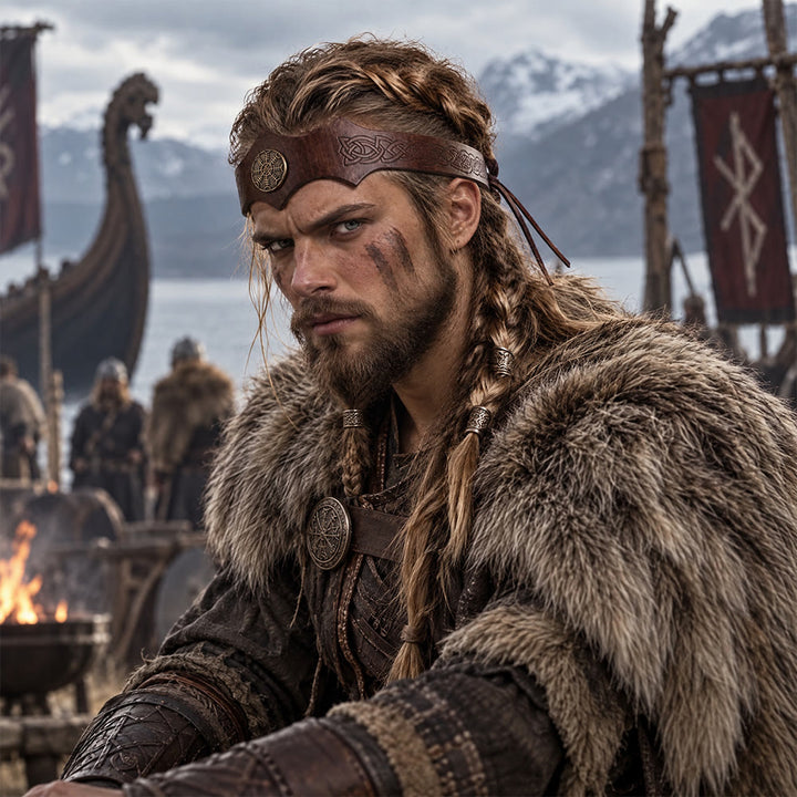 FREE Today: Medieval Embossed Faux Leather Headpiece Viking Retro Renaissance Adjustable Cosplay Headband - image 4