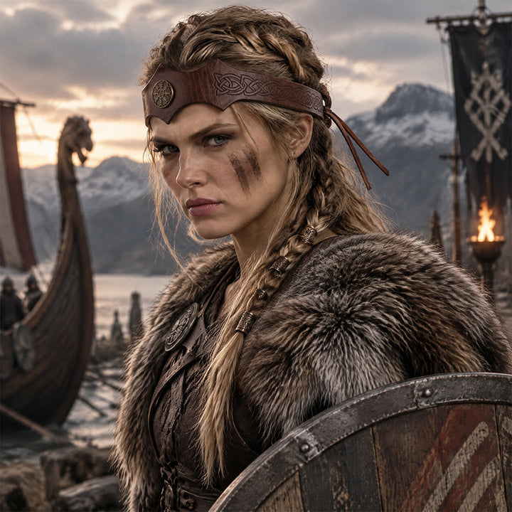FREE Today: Medieval Embossed Faux Leather Headpiece Viking Retro Renaissance Adjustable Cosplay Headband - image 6