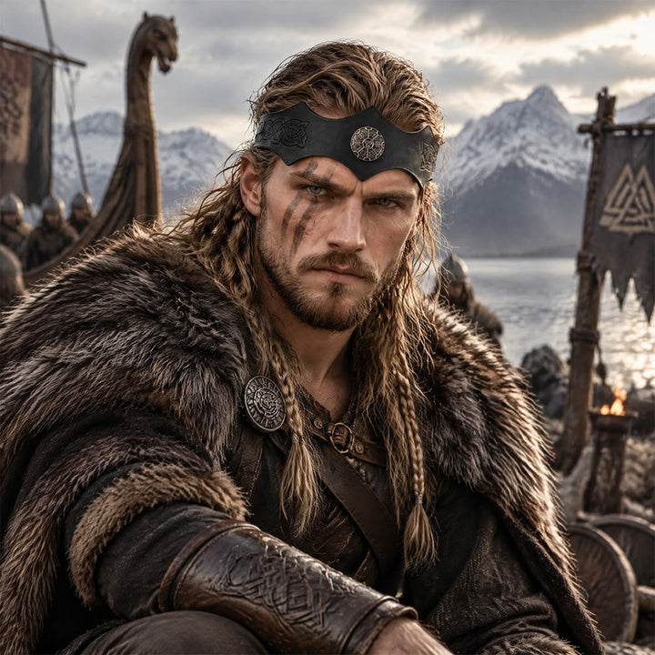 FREE Today: Medieval Embossed Faux Leather Headpiece Viking Retro Renaissance Adjustable Cosplay Headband - image 9