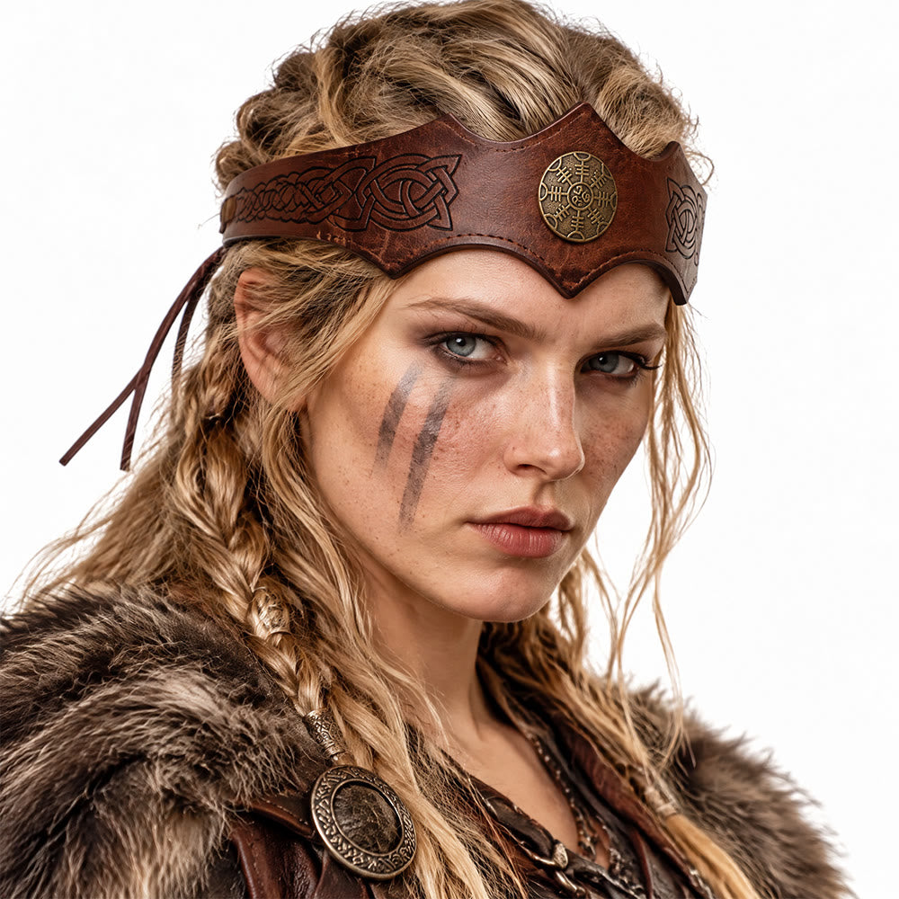FREE Today: Medieval Embossed Faux Leather Headpiece Viking Retro Renaissance Adjustable Cosplay Headband - image 5