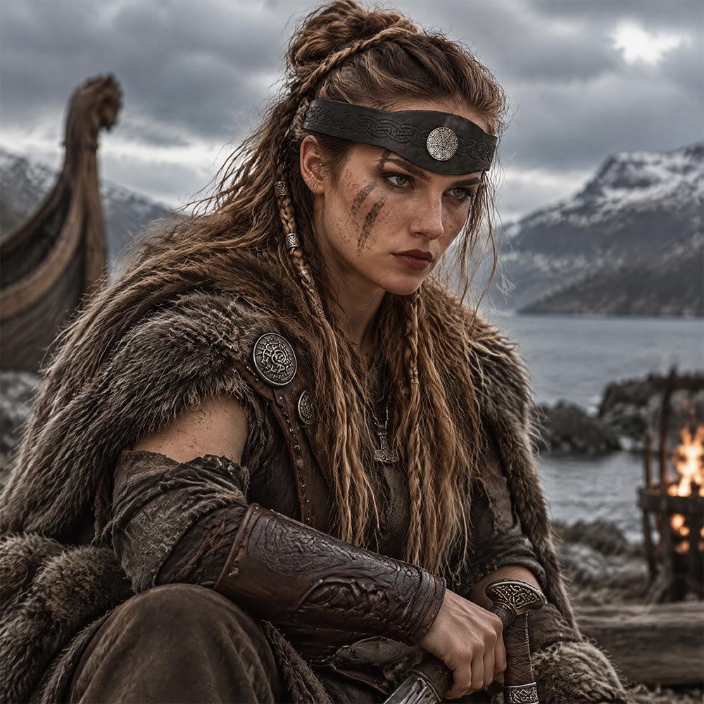 FREE Today: Medieval Embossed Faux Leather Headpiece Viking Retro Renaissance Adjustable Cosplay Headband - image 19