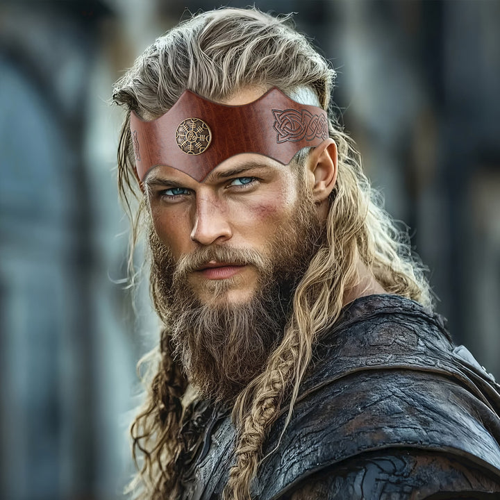 FREE Today: Medieval Embossed Faux Leather Headpiece Viking Retro Renaissance Adjustable Cosplay Headband - image 0
