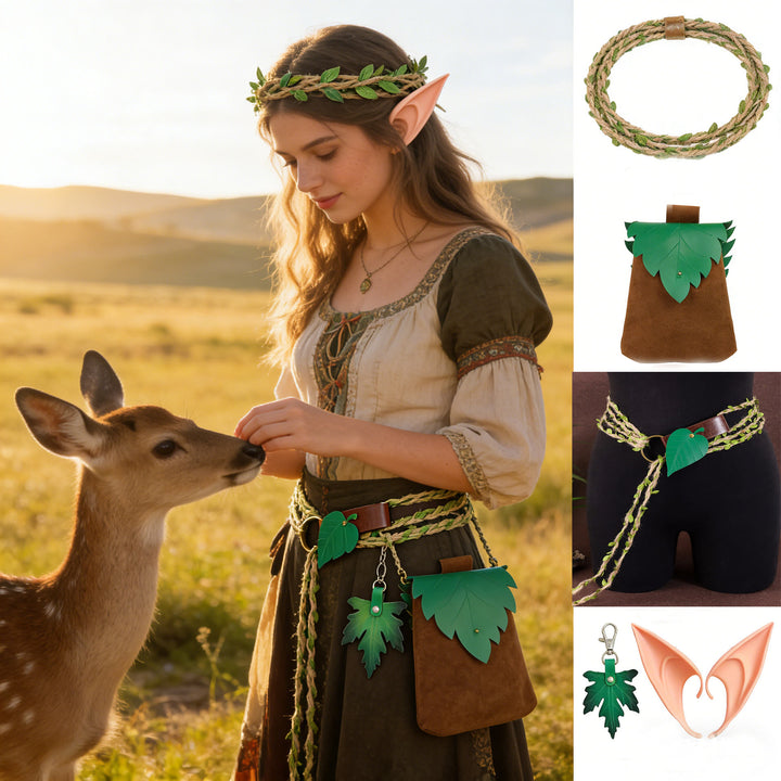 FREE Today: Woodland Fairycore Costume Accessories Renaissance Fair Elf Ears Vine Belt - image 0
